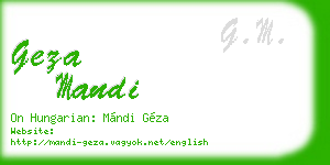geza mandi business card