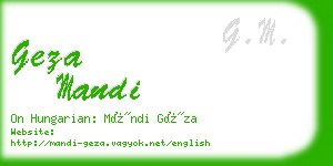 geza mandi business card